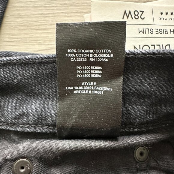 Aritzia Denim Forum The Dillon High Rise Slim Fit Jeans Black Size 28 - Picture 10 of 10